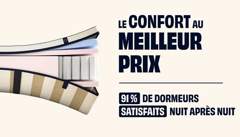 Matelas Tediber Hybride — mousses + ressorts ensachés, fabriqué en France