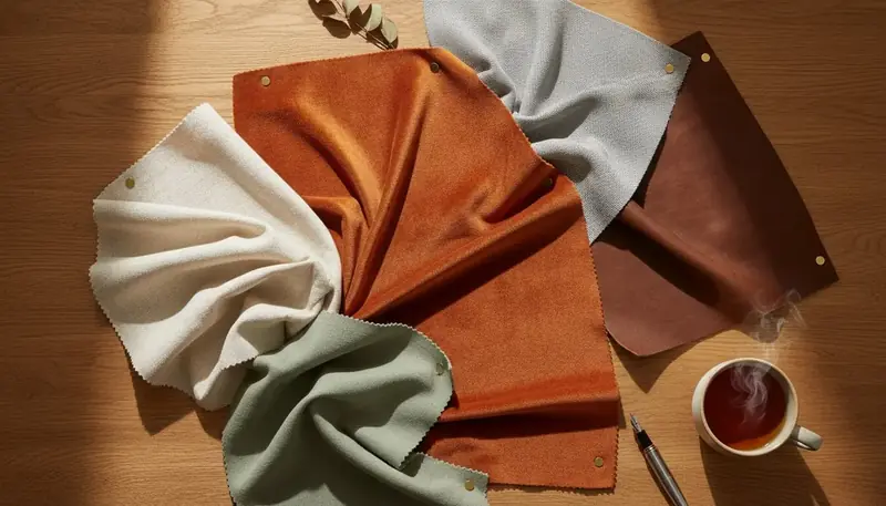 Différents échantillons de tissus d'ameublement pour canapé