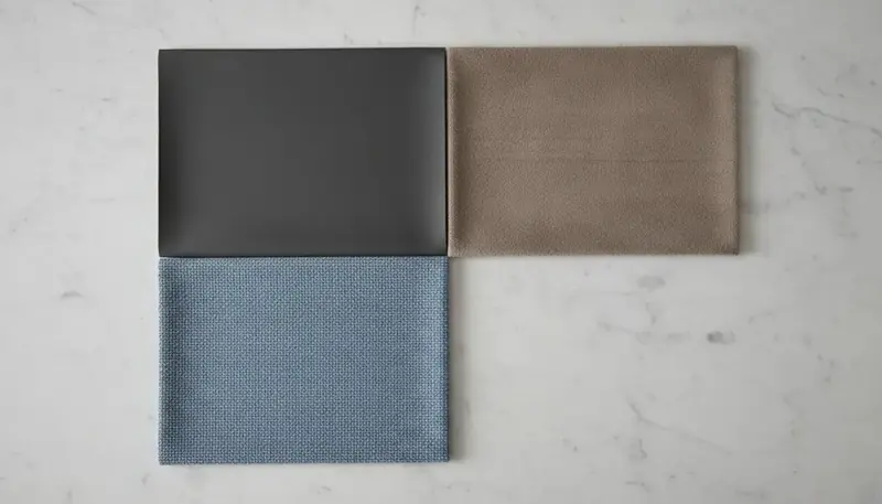 Échantillons de tissus synthétiques : polyester, microfibre et polypropylène