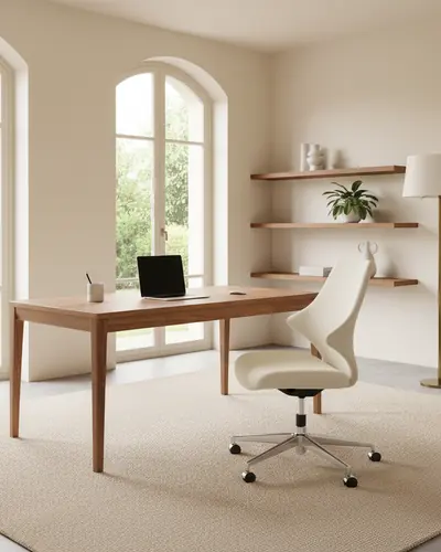 Espace de travail avec chaise de bureau ergonomique