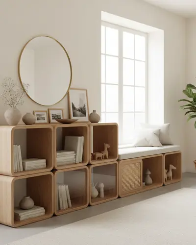 Étagères modulables en bois massif