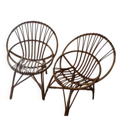 Fauteuils en.rotin vintage