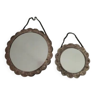 2 miroirs argent massif