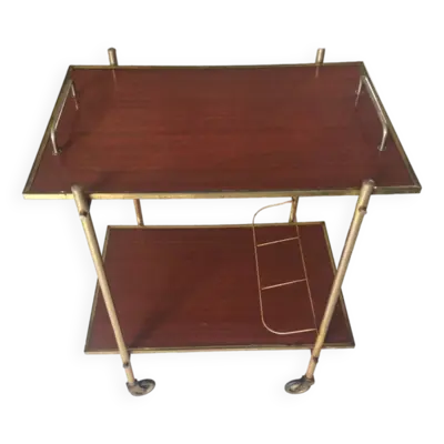 Desserte vintage métal doré plateau style formica