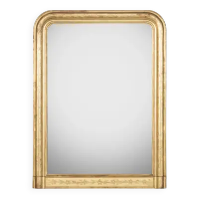 Miroir Louis Philippe avec gravures de fleurs, XIXe siècle