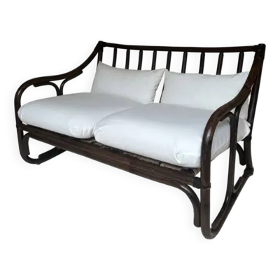 Banquette 2 places en rotin