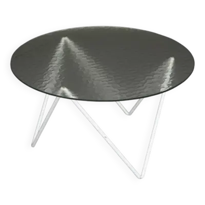 Table basse ronde minimaliste hollandaise. Années 1950