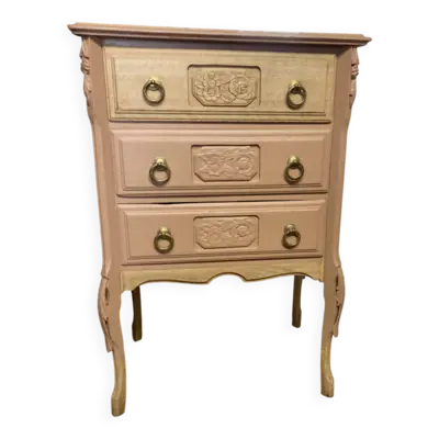 Petite commode ART DÉCO esprit coiffeuse terracotta