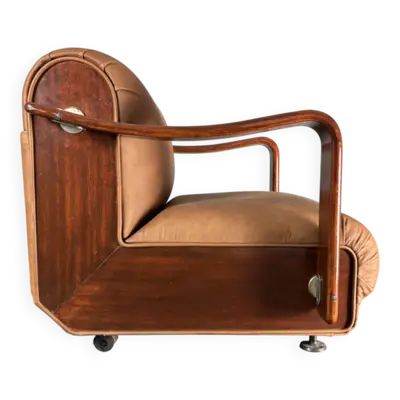 Fauteuil de salon brutaliste ou fauteuil club bas du milieu du siècle, années 19