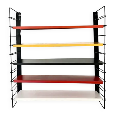 Étagère murale en métal Tomado De Stijl vintage originale (5 étagères), milieu d