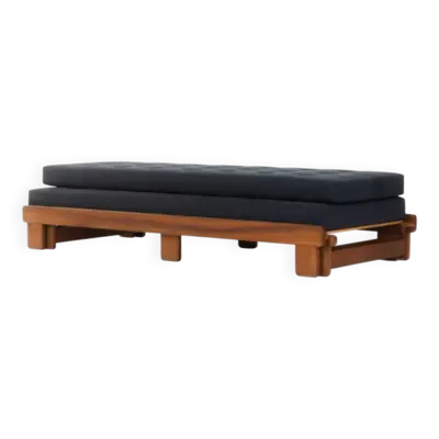 Banquette convertible vintage en chêne par Alain Gaubert