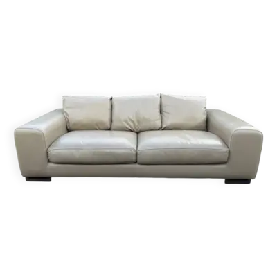 Canapé 3 places Roche Bobois en cuir beige