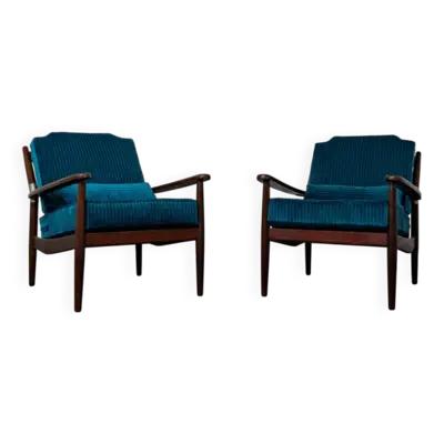 Couple de fauteuils scandinave en teck, 1960