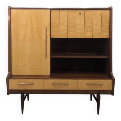 Buffet haut en bois bicolore 1950