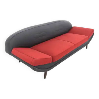 Canapé scandinave 2 places en cuir, Folke Jansson, SM Wincrantz Möbelin, Suède, 