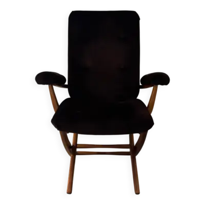 Fauteuil vintage de style scandinave, inclinaison réglable