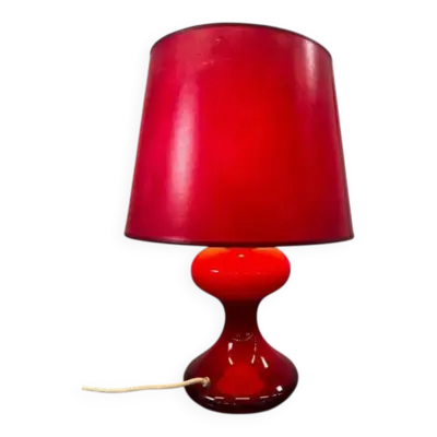 Lampe de table vintage en verre rouge