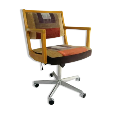 Fauteuil de bureau vintage à roulettes