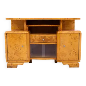 Commode Art Déco, parfaite pour une télévision, Pologne, milieu du 20e siècle.
