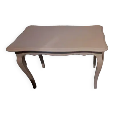 Table basse rectangulaire en bois massif peinte en gris 1960