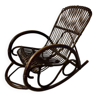 Rocking-chair bambou et rotin