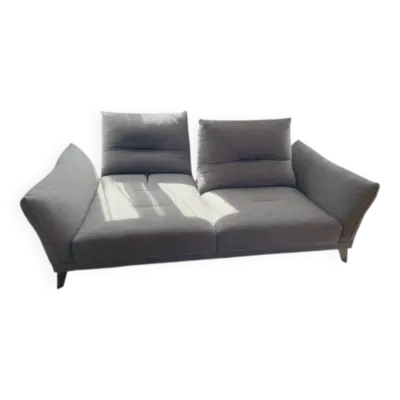 Canapé design Roche Bobois – Modèle Itinéraire – 3 places – Gris/Noir