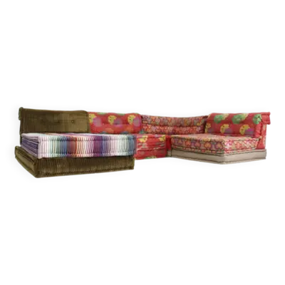 Canapé Mah Jong Roche Bobois design Kenzo Takada par Hans Hopfer, ensemble de 12