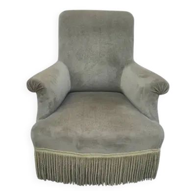 Fauteuil crapaud en velours d'époque Napoléon III 19ème
