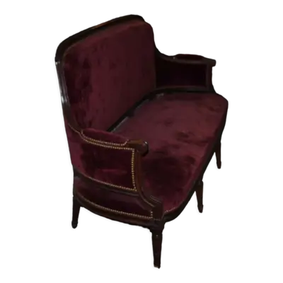 Canapé rouge bordeaux style louis XV