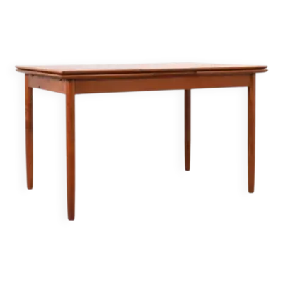 Table de salle à manger extensible en teck danois, style milieu du XXe siècle, a