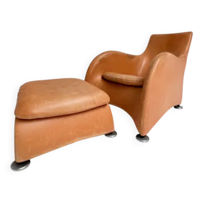 Fauteuil Montis Loge avec repose-pieds par Gerard van den Berg, années 1980
