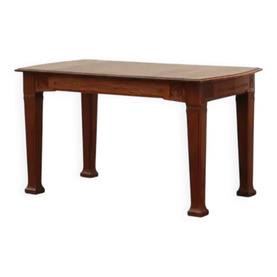 Table à manger Art Déco en chêne avec frise sculptée, France années 1920