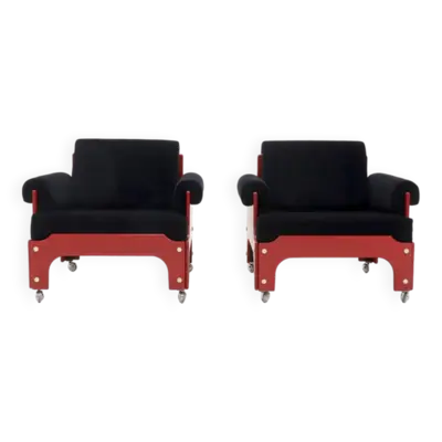 Rare ensemble de 2 fauteuils lounge 't Spectrum 'SZ85' par Jan Pieter Berghoef 1