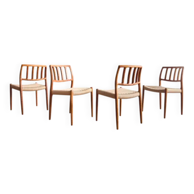 4 chaises danoises par Niels O. Møller, JL. Moller # 83, années 1960