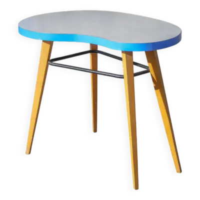 Table haricot formica et pieds compas, table bureau, table d'appoint, table vint