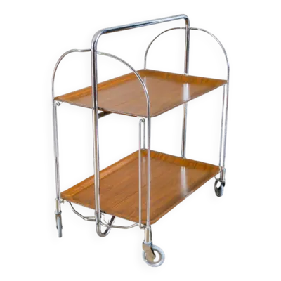 Desserte roulante en formica et chrome Design, 1970