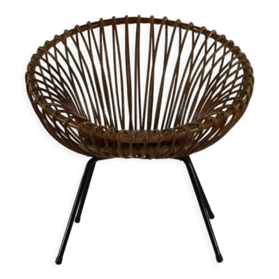 Fauteuil en rotin hollandais pour Rohé Noordwolde Holland