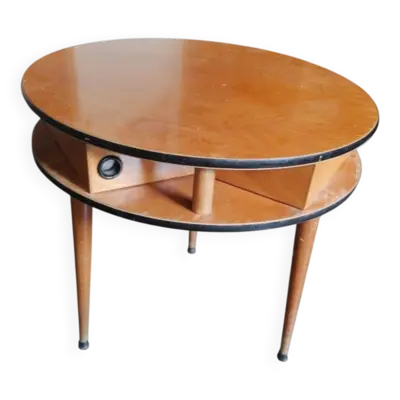 Table d'appoint, travailleuse ronde de style scandinave, 1960