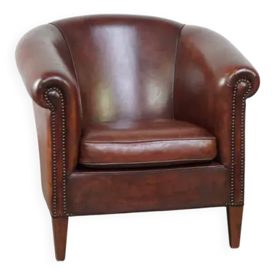 fauteuil club en cuir de mouton