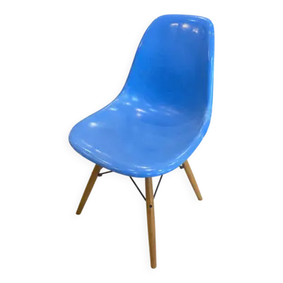 Chaise dsw fibre bleu turquoise dowel oak chene clair eames herman miller