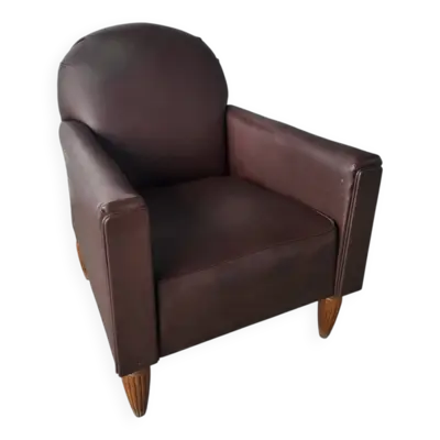 Authentique ancien fauteuil club inclinable Art Déco Vintage