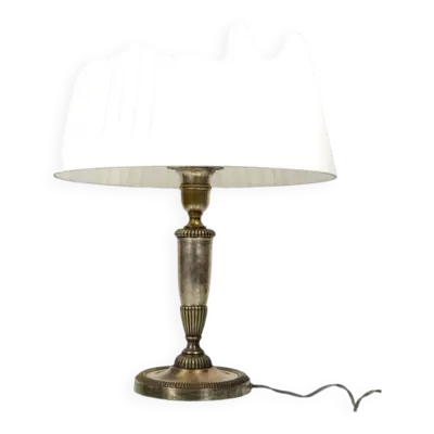 Lampe de table en bronze argenté - Travail français d'époque Art Deco attribué à