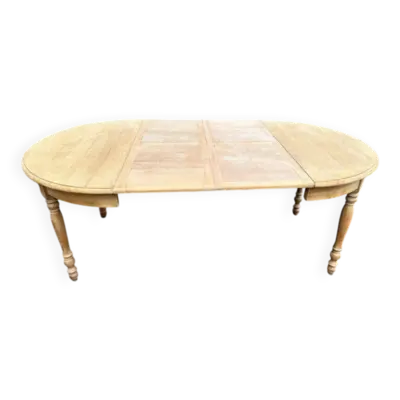 Table à manger ronde extensible Louis Philippe XIXème rénovée 200cm