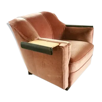 Fauteuil club art deco années 30/40 à système tablettes