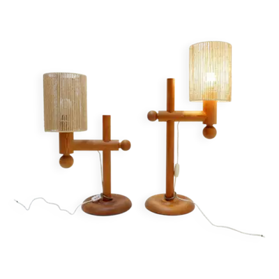 Paire de grandes lampes de table par Uno & Östen Kristiansson pour Luxus, 1960/7