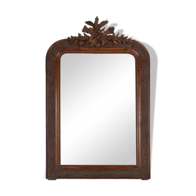 Miroir Louis Philippe en plâtre et bois avec décorations artisanales, France ca.