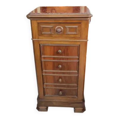 Ancien chevet chiffonnier dessus marbre rouge 19 ème siècle
