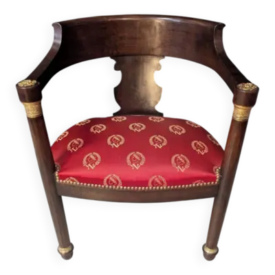 Fauteuil de bureau style Empire, fin XIXe / début XXe siècle.