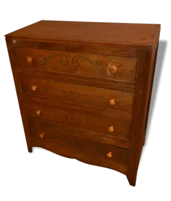Commode vintage années 40-50 à quatre tiroirs