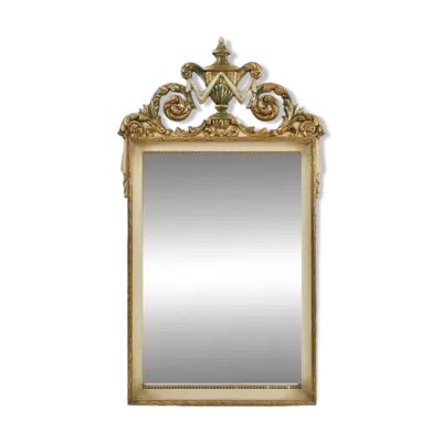Miroir de style Napoléon III du XXe siècle en bois avec miroir à facettes, Franc